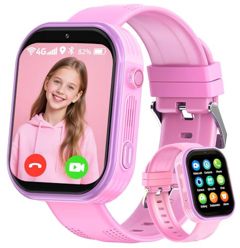 clleylise Smartwatch Kinder, Newly Upgraded Smartwatch Kinder mit GPS, Telefon, Videoanruf, Voice Chat, SOS, Schulmodus, Schrittzähler, Wecker, Kinderuhr für Mädchen und Jungen 4-18 Jahren