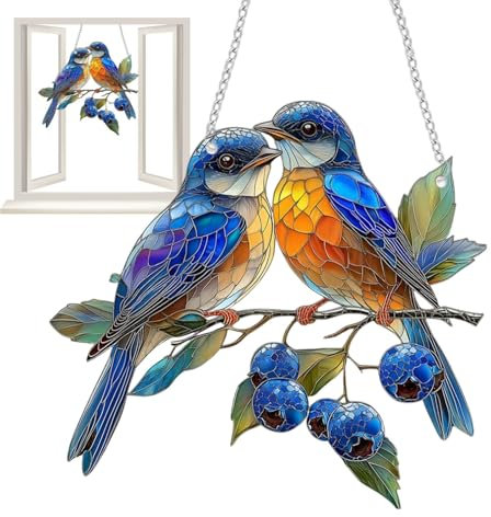 Hängende Fensterdeko Vogel Buntglas Deko, Vogel Anhänger Aus Acryl Zum Aufhängen, Fensterdeko Hängend, Fensterdekoration, Sonnenfänger Fenster, Fensterpaneel- Für Zuhause, Studio, Restaurant