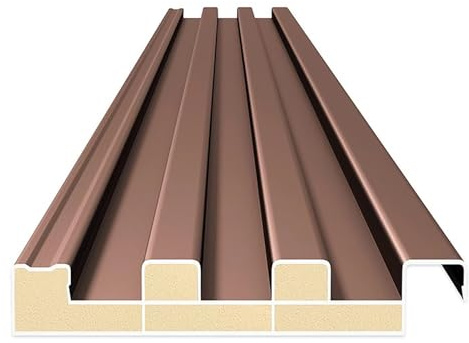 Trapezblech Dacheindeckung Aus Doppelten Wellplatten Aus Aluminium, Gewächshausverkleidung, Dachterrasse für Hühnerstall, Schatten, Pergola, Deckenabdeckung/Garagen, Winddichte Platte(Brown,L 2m(6.5ft