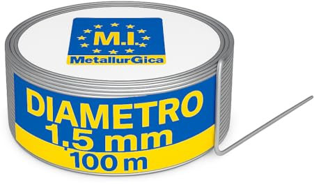 FILO METALLICO ZINCATO, ROTOLO DA 100 METRI, SPESSORE 1,5 mm – Filo zincato per recinzione, giardino, fai da te, legature, tensione.
