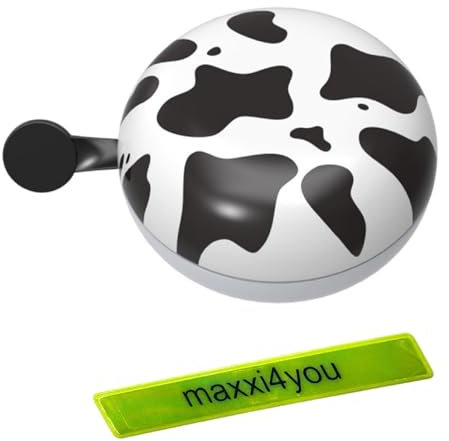 Ding Dong Fahrradklingel Kuhhaut - Design Ø 60 mm inkl. maxxi4you Reflexband