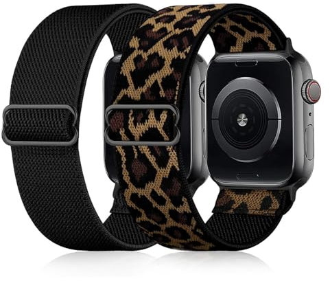 Jrkvniv Cinturino Elastico intrecciati Compatibile con Cinturini Apple Watch 38mm 40mm 41mm 42mm 44mm 45mm 49mm,Nylon Morbida Ricambio Banda Regolabile per iWatch Series 10 9 8 7 6 5 4 3 2 1 SE Ultra