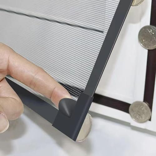 Insektenschutzgitter Fenster Magnet mit Rahmen - DIY Zuschneidbar Bildschirmfenster, Ohne Bohren, Starker Magnetrahmen & Glasfaser-Mesh (Schwarz, 120x130cm)