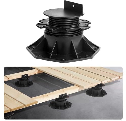 VEVOR Deck Blocks 12 PCS, 2000lbs / 907.18kg Load Capacity Deck Support Plastic Pedestal Paver, Raising 2.36-5.31 inch / 60-135 mm, Height Adjustable Shed Foundation Base for Wood Concrete Metal
