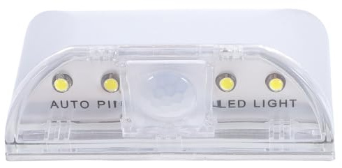 Yardenfun Infrarot Pir Sensorleuchte mit 4 LEDs, 1,5v Aa, Silber | Automatische Steuerung, Kunststoffgehäuse, 60-Grad Erfassung, für Türbereiche und Eingänge