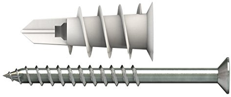 TOX Gipskartondübel Spiral 32 mm Runddose 45xDübel und 45x Schrauben, 06826123