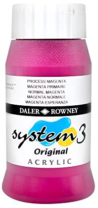 Daler-Rowney System3 Acrylic Paint, Plastic Pot, 16.91oz - 500 ml, Process Magenta