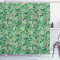 ABAKUHAUS asiatisch Duschvorhang, Klassisches Retro Mehendi, mit 12 Ringe Set Stielvoll Modern, 175x200 cm, Grün Schwarz
