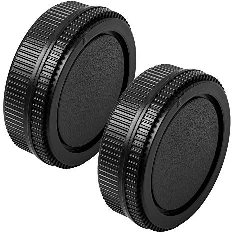 Fotover Camera Body Cap and Lens Rear Cap Cover Replacement Set for Olympus OM Mount Cameras and Lens,2 Sets