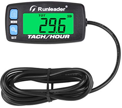 Runleader Gasmotor Betriebsstundenzähler, Wartungstachometer für Aufsitzrasenmäher Traktor Generator Kettensägen Marine ATV Motorrad Schneemobil Luftkompressor (Knopf-Blau)
