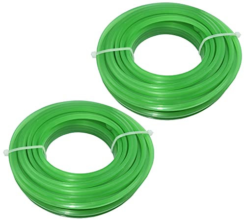 AERZETIX - Set di 2 bobine filo di ricambio quadrato 3mm x 10m per tosaerba/rasaerba - corda/bobina per decespugliatore - cordino di nylon - plastica - colore verde - C49972