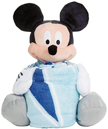 Northwest Unisex-Erwachsene NCAA & Disney Hugger Kissen & Silk Touch Überwurf-Set Überwurfdecke, Micky Maus, 40 x 50
