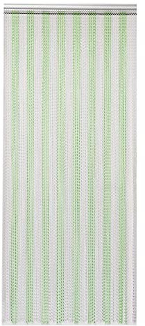 Supernic Aluminium Chain Curtain 90x214.5cm Insect Pest Control Door Screen Curtains Home Door Fly Screen Insect Bug Screen Strip Blinds String Doorways Divider Door Chain Curtain (Green+Silver)