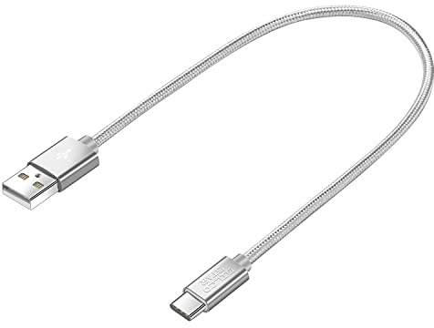 SILCOSTAR USB C -Type C- Braided Data Sync & Fast Charging Cable For Type C Devices (White, 30CM)