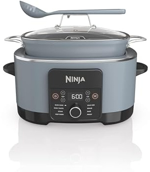 Ninja® 14-in-1 PossibleCooker™ PRO | 8.5qt, Sous Vide, Proof, Bake, & Steam Multicooker | Slow Cooker, Dutch Oven | Glass Lid & Integrated Spoon | Nonstick, Oven Safe Pot 500°F | Sea Salt Gray |MC1001