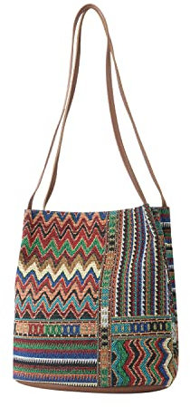 EVEOUT Shoppers y Bolsos de Hombro de Lona para Mujeres Chica Bolsos Totes Impresión de Patrones Bolsos de Mano para viajeros