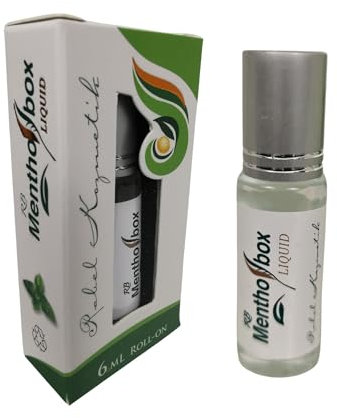 Mentholbox Menthol Roll-On & Migräne, erfrischende Natürliches Mentholöl mit Minze & Zitrone für Massage, Kühlung, Erfrischung | Perfekt für Stirn, Nacken, Wellness-Entspannung