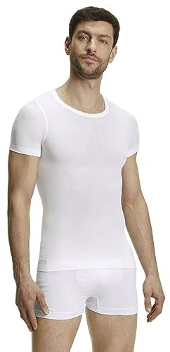FALKE Herren Baselayer-Shirt Ultralight Cool Round Neck M S/s Ts Funktionsmaterial schnelltrocknend 1 Stück, Weiß White 2860, M