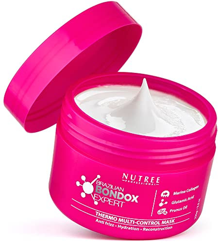 HAARPFLEGEMASKE FÜR GESCHÄDIGTES HAAR BRAZILIAN BONDOX 250 g | Thermoaktive Maske für trockenes, krauses Haar | Formaldehydfrei & tierversuchsfrei | Ergebnisse bis zu 1–3 Monate | Mit Mandelöl