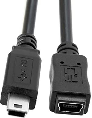 CY CableUSB 2.0 - Cable de extensión mini USB de 5 pines macho a 5 pines hembra de alta velocidad para alimentación de datos, 50 cm