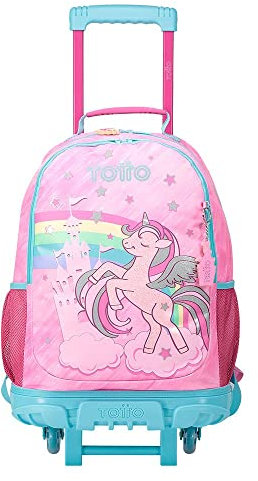 TOTTO Mochila escolar con ruedas grande de fantasía y unicornio - Fantasy TAMAÑO GRANDE