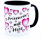 Friseurin mit Herz Tasse Beruf Becher Kaffeetasse Kollegin lustige Friseur Danke Geschenk Meister Gesellin Prüfung Geschekideen Friseurinnen Deko Salon Zubehör Jubiläum Neueröffnung Keramik 330 ml