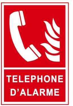 F401 - Téléphone d'alarme - Panneau et Signalisation Incendie - Dimensions au choix - Norme ISO 7010