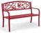 KOMFOTTEU Gartenbank Metall, Sitzbank aus Eisen, Parkbank Wetterfest, Metallbank bis 280 kg belastbar, für Balkon, Garten, Terrasse, 127 x 60 x 88 cm, Rot