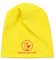 SCHIETWETTER Accessoire Kinder Mütze, Leichte Beanie, Übergangsmütze, dünne Kopfbedeckung, Logo-Print, stretch, warm, einfarbig gelb-pink 52