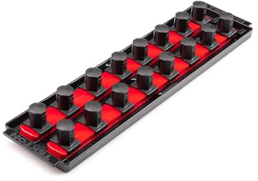 TEKTON 3/4 Inch Drive 2-Rail Socket Organizer Set, Red (16-Tool) | OST32116 | Made in USA