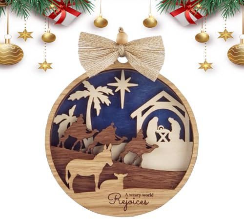 Weihnachtskrippen-Ornamente, Weihnachtskrippe | Weihnachtsdekoration von Jesus, lustige Ornamente – religiöse Weihnachtsornamente, Vintage-Jesus-Ornamente für Garten