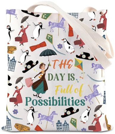 JNIAP Poppins Umbrella Movies Einkaufstasche Mary Movies Einkaufstasche Broadway Musikgeschenk Mary Fans Geschenk, Möglichkeiten:, 28 Inches