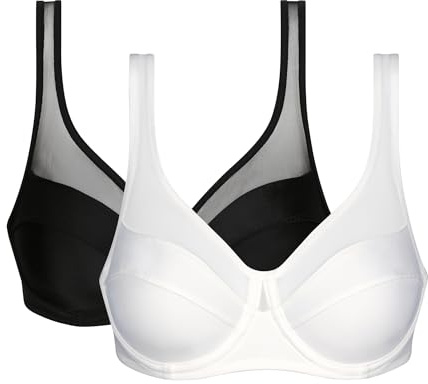 DIM Femme - Soutien-Gorge Generous Classic x2 | Maintien Parfait pour Poitrines Généreuses | Microfibre Épaisse et Stretch | Dos en U et Bretelles Larges | Look Moderne et Confort Absolu