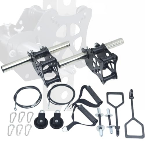 CONBUT Power Rack Attachments Cable Pulley System für Gym Smith Machine Trizeps Trainingsgeräte, Passend für 1„/2“ Olympiahanteln und 2“ Hantelscheiben(2 Set)