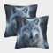 FPAKAKIIE Wolf 3D-Druck Lustig Kissen Deko 2 Stück Quadratische Für Sofa Bett Heimdekoration 50x50cm