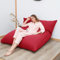 LazySof Sitzsack für Wohnzimmer, Riesensitzsack (ohne Füllung), großes Sofa aus Baumwolle und Leinen, Riesensitzsack aus Stoff, Wohnzimmer-Sitzsack für Kinder und Erwachsene, Rot, 140 x 180 cm