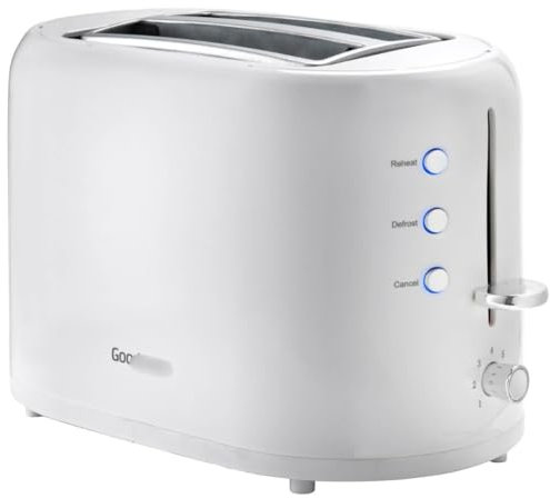 Plastic 2 Slice Toaster - White - Features: 2xSlots - Variable Width Function - Cancel/Reheat/Defrost functions - High Lift Eject - Removable Crumb Tray - Dimension: L30.2 x W16.4 x H18cm