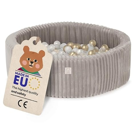 MISIOO Piscine à balles pour bébé - Piscine à balles de qualité supérieure pour Enfant à partir de 1 an - 90 x 30 cm - avec 200 balles - Matériaux de qualité supérieure - Parfaite pour Le Plaisir et