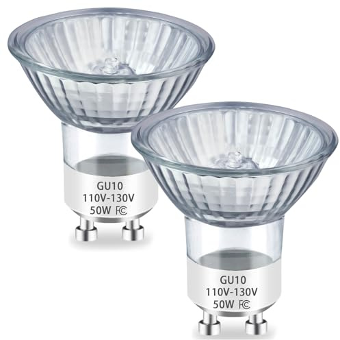 VOMNA GU10 Halogen Bulbs 50W 110V, MR16 GU10+C Halogen Light Bulb for Candle Warmer Lamp Dimmable, Scented Wax Burner | 2 Pack