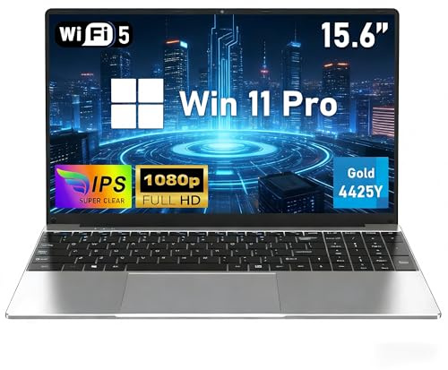 FUNYET 2026 Nouvel 15,6 Pouces Ordinateur Portable,16 Go de RAM et 256 Go de SSD, Pentium Gold 4425Y,IPS FHD 1920 x 1080, Batterie de 5000 mAh, Emplacement pour Carte TF, pour étudiants