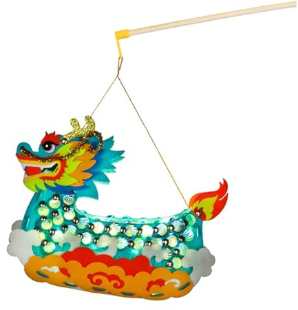 Etyldya Kit de Manualidades para Crear Una Linterna de Barco Dragón, Decoración para El, Linterna de Dragón Original Y Práctica con Estilo, Verde