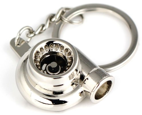 Maycom Turbolader Turbine Schlüsselanhänger Turbolader Turbine Schlüsselanhänger Ring Schlüsselanhänger (poliertes Silber)