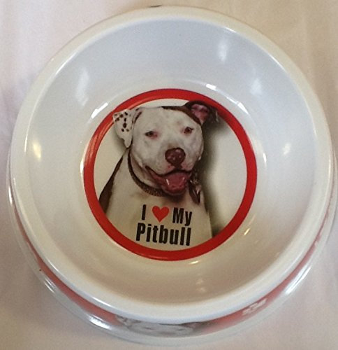 I Love My Pitbull Dog Food/Water Bowl