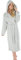 CelinaTex Samos Bademantel Kapuze Damen Herren XS grau Sherpa-Fleece Morgenmantel wadenlang Saunamantel Unisex