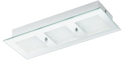 EGLO LED Deckenlampe Pallante, Deckenleuchte, Stahl in chrom | Spiegel m.Brillantglas in chrom, klar neutralweiß