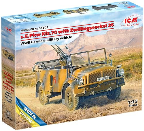 ICM 35503-1:35 s.E.Pkw Kfz.70 with Zwillingssockel 36, WWII German Vehicle