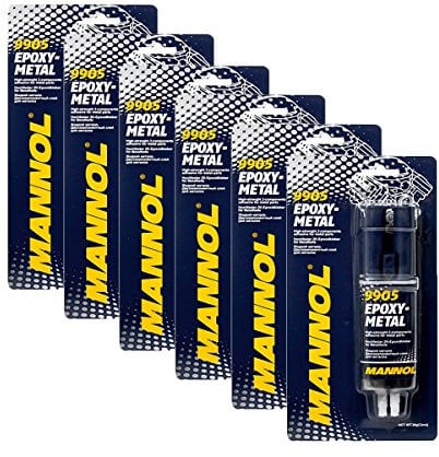 6X MANNOL 9905 Epoxy-Metal 2K Metallkleber 2K-Epoxid-Kleber Zwei-Komponenten 30g