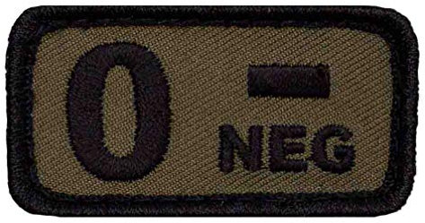 Café Viereck ® Bundeswehr Blutgruppe Patch Gestickt mit Klett - 5 cm x 3 cm (Oliv - 0-)