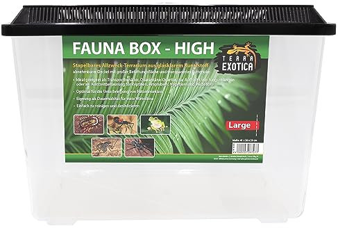 Fauna Box High (High, Large) - Transportbox/Quarantäneterrarium für z.B. Reptilien, Amphibien, Kaninchen, Mäuse, Vögel - Allzweckbehälter