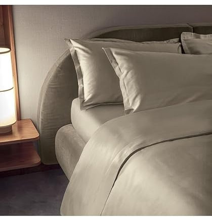 Fazzini Completo di lenzuola matrimoniali in Puro Raso di cotone 300TC art. Trecento (Torrone 4)